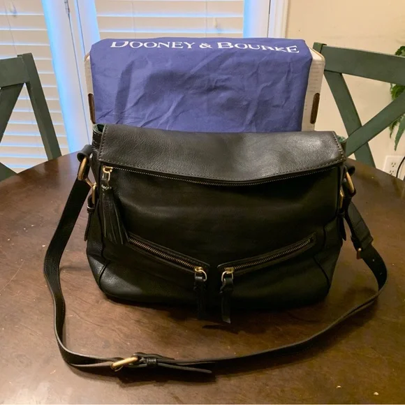Dooney & Bourke Black Leather Crossbody Bag - Picture 1 of 13